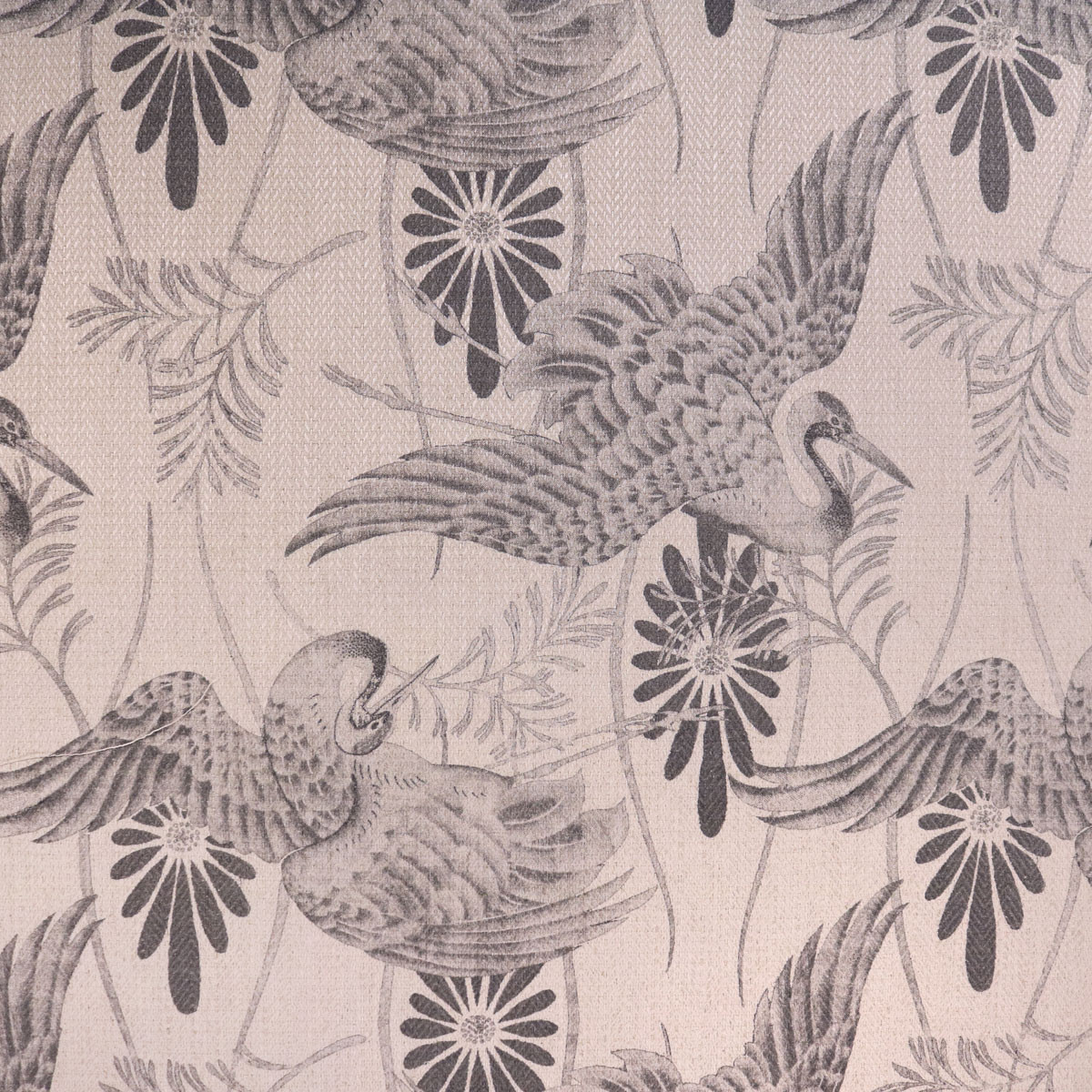 Hamilton Fabrics Montague Slate Art Deco Nouveau Cranes Drapery